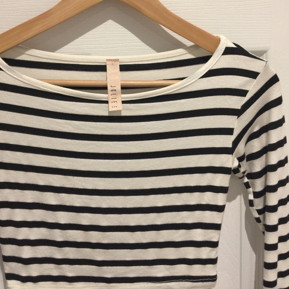 Jolie Tops - JOLIE Striped Crop Top, Small